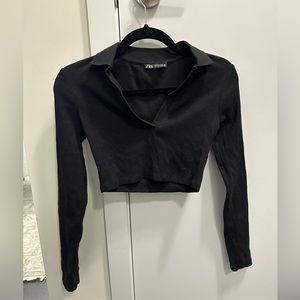 Zara black crop top